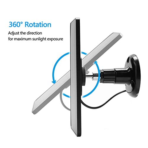 Solar Panel for Security Camera 10W DC 5V Micro USB Solar Panel 360° Rotation Adjustable IPX6 Waterproof Solar Panel Charger with Wall Plugs for Wireless Outdoor Security Camera (Black) - Image 2