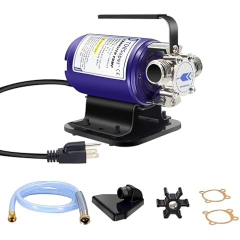 TDRSUPER Portable Water Transfer Pump 115V AC Electric Utility Pump with 6ft. Low Suction Utility Pump 360 GPH for Water Transferring from Ponds, Pools, Aquariums, Hot Tubs Cover