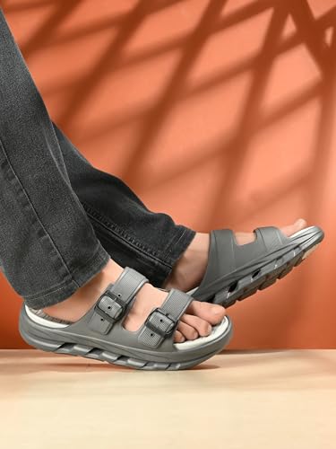 Image of DOCTOR HEALTH SUPER SOFT Men EVA Double Strap Sandals | Adjustable Buckle Comfort Slides | Lightweight Anti-Slip Ventilated Casual Sandals for Everyday Indoor Outdoor Wear