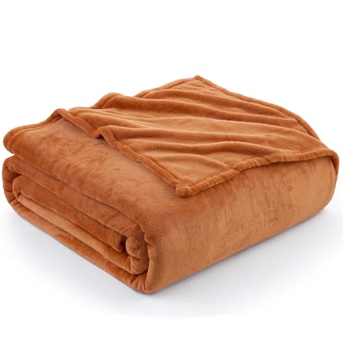 EHEYCIGA Single Fleece Throw Blanket for Sofa 130x165cm Pumpkin