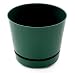 HBServices USA Large 10" Self-Watering + Aerating + High Drainage Deep Reservoir Modern Round Planter Maintains Healthy Roots and Moisture for House Plants & Garden (10 Inch, Green)
