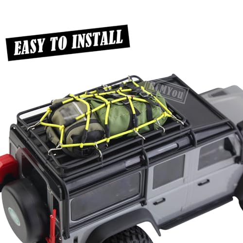 Image of RC Upgrade Parts for 1 /18 TRX4M 1 /24 SCX24,Crawler Car Decoration Simulation Decoration Mini Luggage Net /Simulation Decorative Package,Luggage,Sleeping Bag(Pitch Green,Black)