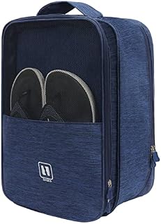Unaone 8 PCS Travel Shoe Bag, Portable Non-Woven Drawstring Large Shoes Storage Bag Clear Window Shoes Pouch Organizers, Black
