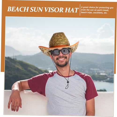 Chapeau de paille homme plage et vacances d'été ajustable