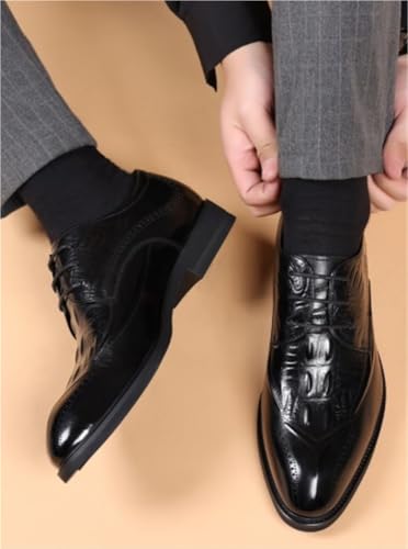Men's Printed Leather Classic Oxfords Lace Up Shoes Business Dress Casual Prom Wedding Suit for Men2