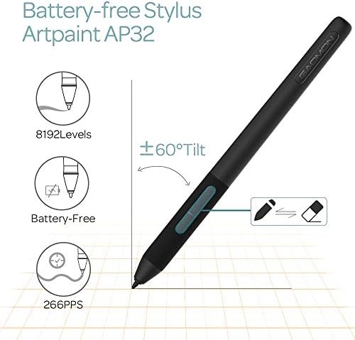 GAOMON M106K PRO  10-calowy tablet graficzny z 8192 poziomami ciśnienia 8192, bezstratny rysik i 12 przycisków, kompatybilny z telefonami z systemem Windows/Mac/Android