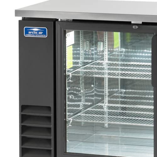 Arctic Air Abb60G 61" Double Glass Door Back Bar Refrigerator, 16.7 Cubic Feet, Stainless Steel, Black, 115V #TOP2