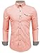 TAM WARE Mens Inner Plaid Oxford Cotton Button Down Dress Shirts TWNEL565S-319S-PINK-US S