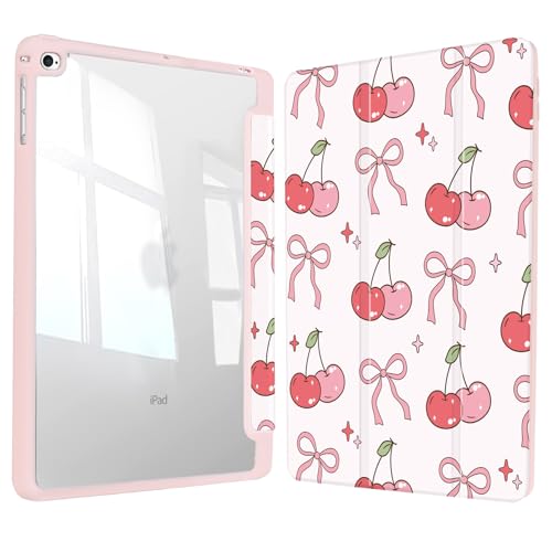 Coque iPad 9.7 Cerises à veille automatique et support trois volets ergonomique