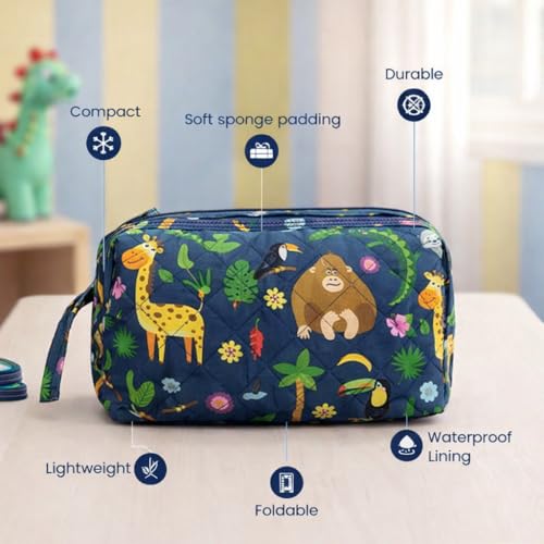 Image of MiniTravel Organizer | Multipurpose All-in-One Compact Durable, Lightweight, Waterproof, Bag | Travel Friendly Pouch | Ideal for Stationary, Medicines, Accessory (Animal Print)