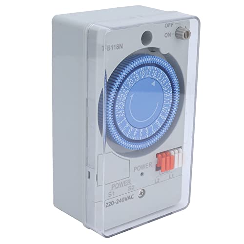 Mechanical Timer, 24-Hour Mechanical Outlet Timer Automatic Low Power Consumption Time Switch For Water Heaters Street Lights, Breeding, Garden Watering, Motors,Etc #TOP7