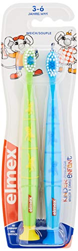 Elmex - Spazzolino da denti per bambini, 2-6 anni, confezione doppia