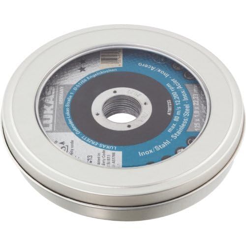 LUKAS ERZETT 10 discos de corte en lata T41 para acero inoxidable 125 x 1 mm recto | para amoladora angular | A60Z-BF - 13 x 13 x 2 cm