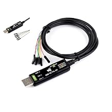 Industrial USB to TTL Converter 6pin Serial Cable 1M Length, Original FT232RNL Chip Hardware Flow Control, 300bps  3Mbps Data Rate Compatible with Win7/8/8.1/10/11, Linux, Android,etc