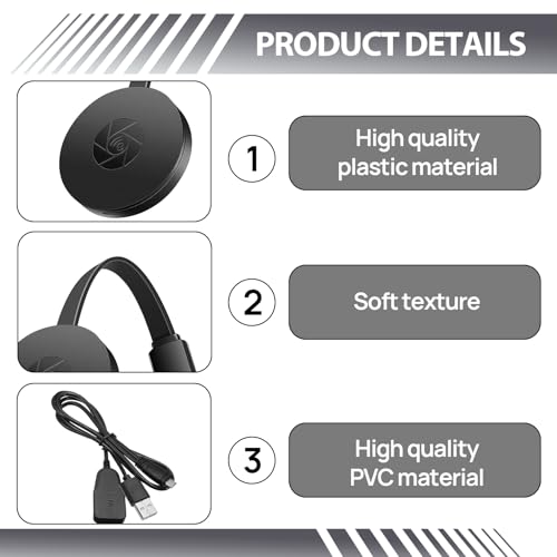 Chromecast Device for TV, Wireless Display Dongle Adapter, Streaming Stick Screen Mirroring Video Mirror Screen Connector Receiver Compatible with AirMirror Airplay Miracast - Image 2