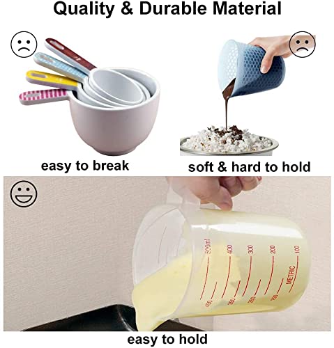 Xyg 3-Piece Measuring Cups Set, Bpa-Free Plastic Measuring Cup With Spout And Handle Grip, Microwave And Dishwasher Safe, Include #TOP4