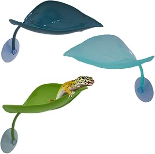 Crested Gecko Hide, Wall Crawling Gecko Toy, Gecko Tank Accessories，Turtle Tank Decorations, Reptile Leaf for Crested Gecko, Tree Frog, Leopard Gecko(3PCS)