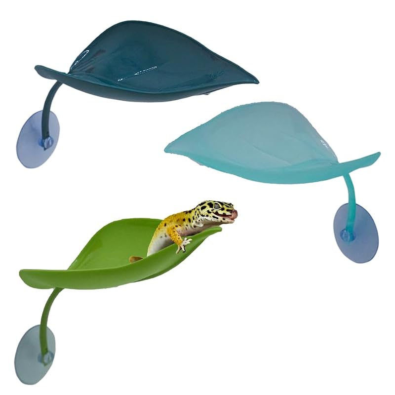 Esconderijo de Folhas para Gecko em PE com Ventosas FAWAYSHAAN, 3 Unidades