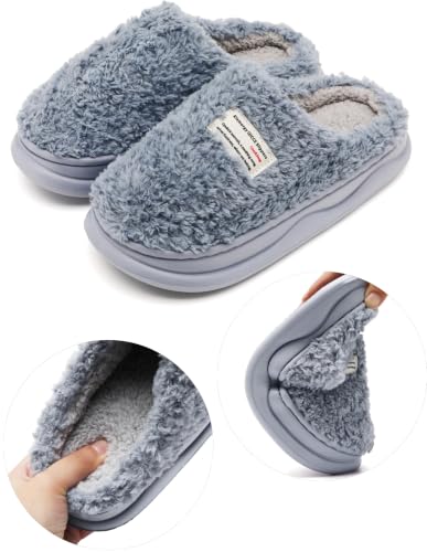 Image of Slippers for Women Men, Memory Foam Slippers for Women, Soft Thick Fuzzy Bedroom House Shoes Indoor Outdoor