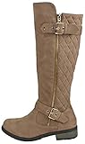 Forever Link Women's Mango-21 Quilted Zipper Accent Riding Boots MVE Shoes mve Shoes Mango 21 Taupe nb Size 7