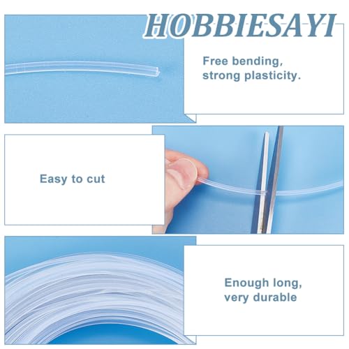 HOBBIESAY 1 Roll Nylon Memory Wire 30m Round Clear Plastic Wire White Boning Roll Clear Memory Brim Lines Crinoline Boning for Bridal Dress Hat Brims Jewelry Making Diameter: 2mm - Image 4
