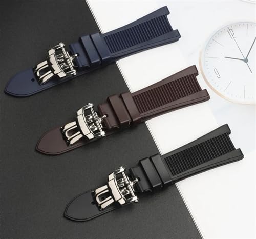 Bracelet montre caoutchouc 25mm boucle déployante pour Patek Philippe Nautilus