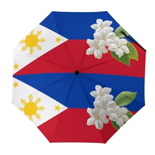 Windproof Travel Umbrella with Philippines Flag Design