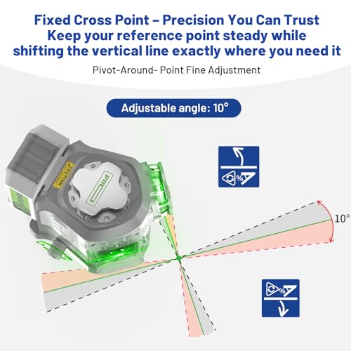 Image of Huepar Pro 2026 New Outdoor Laser Level 360 Self Leveling with Fixed-Point Pivot Alignment, 3x360 Green Lazer Leveler Tool-Remote Control &Rechargeable Battery, 1 /13 inch Accuracy for Construction GS03CG