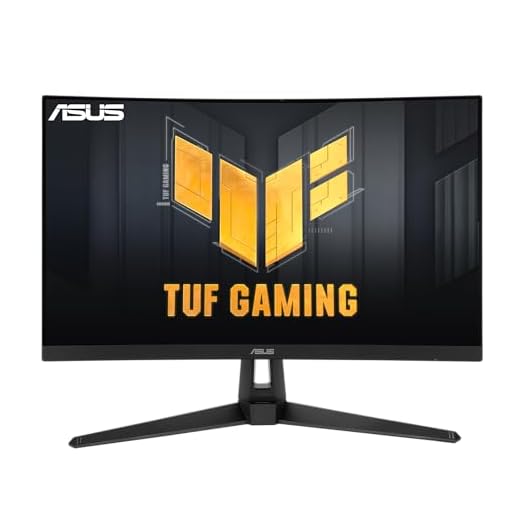 ASUS TUF Gaming VG27WQ1B 27” Curved Monitor, 1440P WQHD (2560 x 1440), 165Hz (Supports 144Hz), 1ms, Adaptive-sync/FreeSync Premium, Extreme Low Motion Blur, Eye Care, HDMI DisplayPort, HDR10