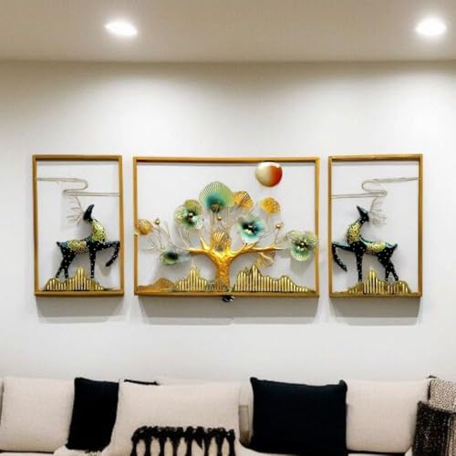 Image of Handcrafted Metal Modern Flower Wall Art Multicolor Unique Modern Accent for Stylish Interiors Wall Art for Home Decor, Living Room, Bedroom & Office