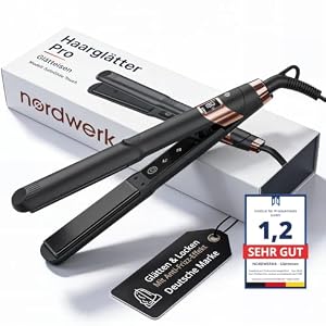 NORDWERK® 2-in-1 Glätteisen SafeGlide Touch [gegen Frizz & Ziepen]