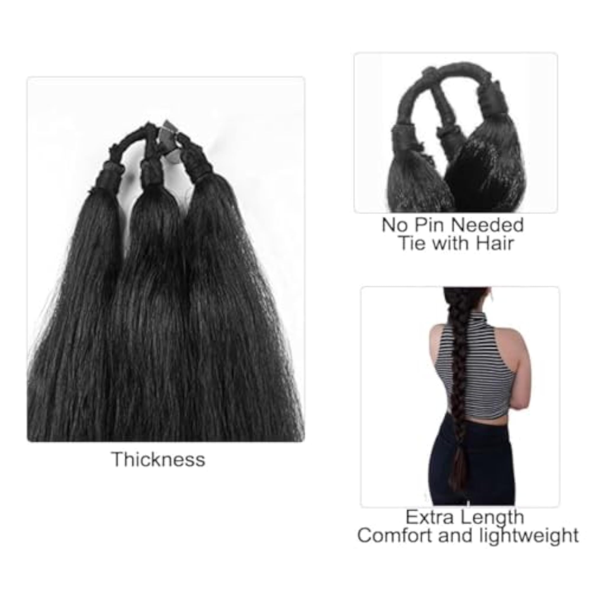 Artificial Long Hair Extensions for Women & Girls