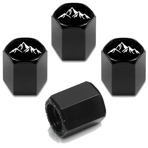 4pcs Tire Valve Stem Caps, Mountain Range Mountain