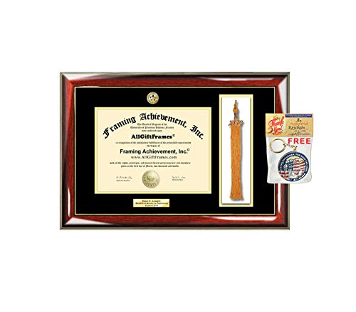 AllGiftFrames Tassel Diploma Frame Holder Certificate Case Graduation Engrave Tassel Box College University Graduation Gift Logo Seal