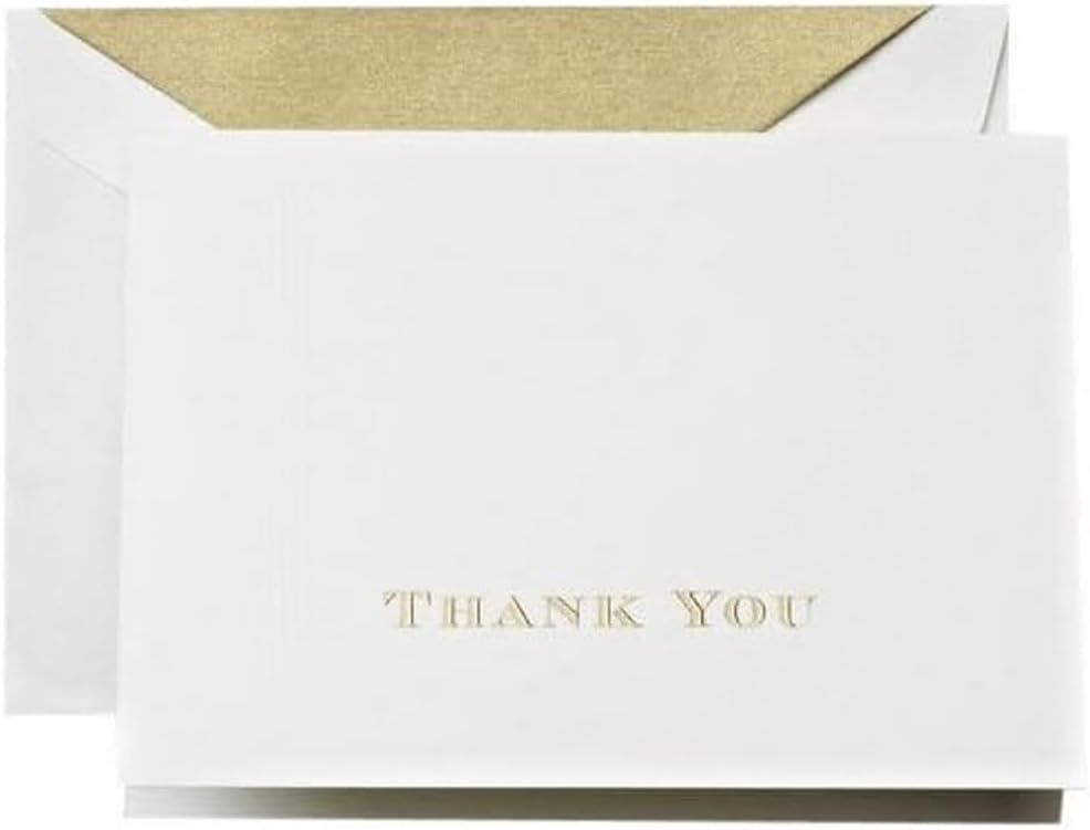 Crane & Co. Gold Hand Engraved Thank You Notes (CT1308)