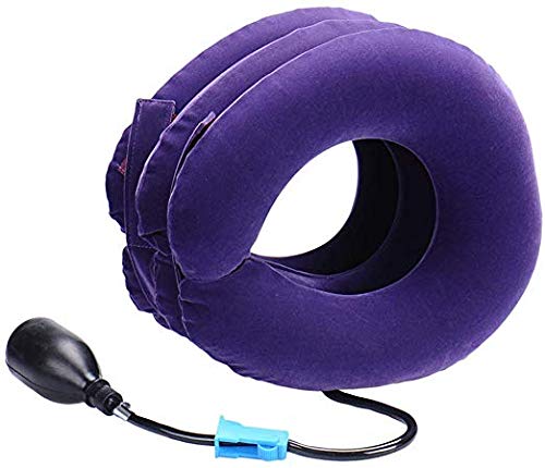 LuxoCare Aufblasbarer Nackenstrecker Mit Schlafmaske - Verstellbar Für Reisen & Büro