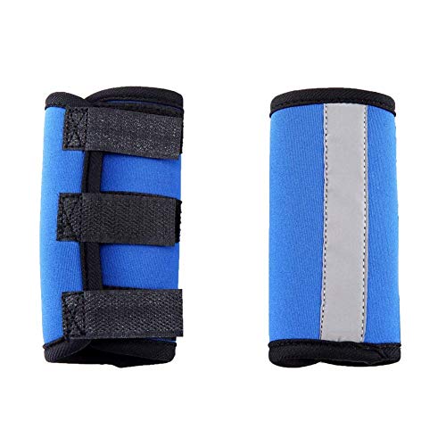 Image of 1 Pair Reflective Tape Elbow Protectors, Dog Front Leg Braces Pet Knee Pads Dog Elbow Protector Help with Injuries Sprains and Loss of Stability Caused by Arthritis(M, Blue)