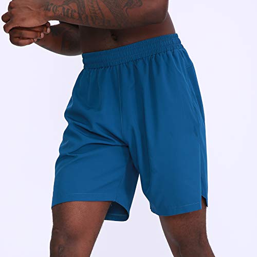 Ajcoflt Calções esportivos masculinos com cintura elástica bolsos laterais com fenda e corredores re