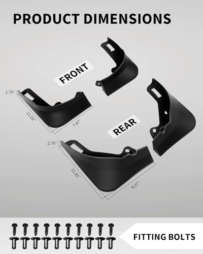 Image of Model Y Mud Flaps 2022 Splash Guards Matte Black Front & Rear Fender Protection Mudflaps No Need to Drill Holes for Tesla Model Y 2020 2021 2022 2023 2024 (Set of 4)
