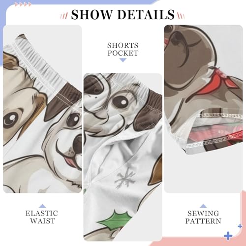 ZZXXB Christmas Puppy Dogs Boys Long Pants Soft Trousers Elastic Waist Kids Lounge Bottoms with Pockets S-XL4