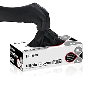 Daddy’s Choice Purism Black Nitrile Gloves, 4mil, Size Medium, 100 Pcs, Powder-free Latex free