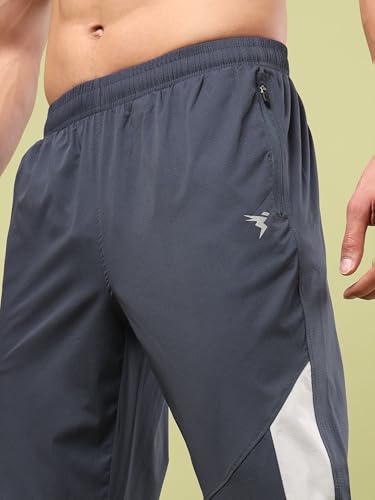 Image of TECHNOSPORT Men's Colorblock Slim Fit Sports Joggers TECHNOLITE Lightweight Active Track Pants Quick Dry Stretch Gym Running Training Fitness Activewear