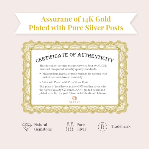 Alcor Gold Hoops & Butterfly Stud Earrings for Women – 14K Gold Plated with 925 Sterling Silver Posts, Hypoallergenic Everyday Jewelry, Gift-Ready4