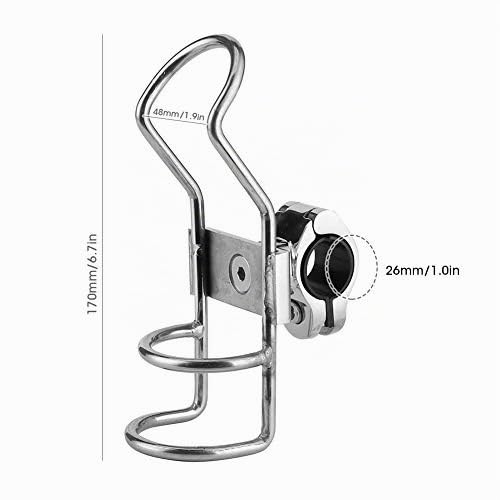 Terisass Porta Canne da Pesca in Acciaio Inox - 2 Pezzi Supporto per Rastrelliera su Guida Morsetto per Barca, Kayak Marino - 26mm 32mm