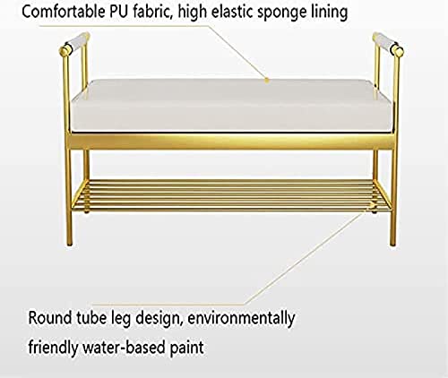 Banc à chaussures en velours gris moderne avec accoudoirs et rangement
