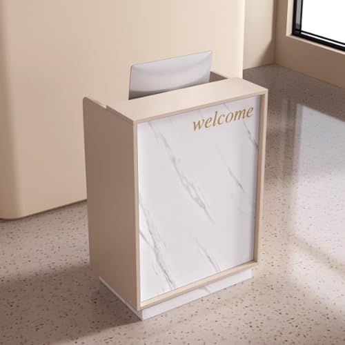 Mostrador de caja registradora pequeña, mesa de recepción moderna for salón, barbería, tienda de ropa, recepción de oficina(V,70x50x110cm)