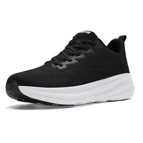 Image of VAMJAM Mens Running Shoes Fashion Sneakers Non Slip Walking Shoes Comfortable Tennis Cushion Athletic Shoes for Men Black Size 10.5