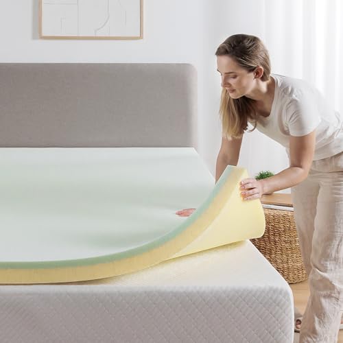 Image of ZINUS 4 Inch Green Tea Memory Foam Mattress Topper, Pressure-Relieving Layers, CertiPUR-US Certified, King