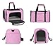 Qlfyuu Transporttasche für Katze Hund, Faltbare Tragbar Katzentransportbox Hundetransportbox für Mittel Kleine Haustiere Katzen Hunde, Katze Tragebox Tragetasche bis 15lbs(Rosa, Medium)