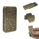 Topsky フィジェットトイ フィジェットスライダー EDCおもちゃ 方型 スカル彫り フィジェットカード ガジェット メタルポーカー ストレス発散グッズ 暇つぶし ストレス解消 プッシュとプル 大人 誕生日 クリスマス 新年 プレゼント (イエロー)